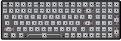 BEEOFICEPENG 100 Key Hot-Swappable Mechanical Keyboard Kit RGB Bluetooth+2.4G Wireless+Wired 3 Mode Gaming Keyboard Black