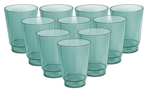 Acrimet Gobelet en plastique, réutilisable, 300 ml | 10 oz, verre à eau empilable, passe au lave-vaisselle, incassable et durable (couleur Vert) (lot de 10)