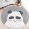 Flooring Highlights Kinderzimmer Teppich Baby Spielteppich, Weicher Kinderteppich Spielteppich, Hochfloriger Cartoon Motiv Tierteppich, Anti-Rutsch Unterseite, Größe: 130 cm Rund (Panda)