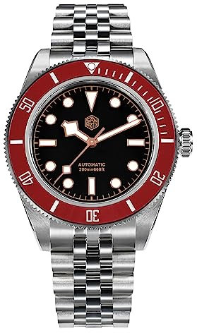San Martin SN0128G Klassische BB-Taucher-Herrenuhren NH35 automatische mechanische Saphir-Keramik-Lünette Edelstahl-Armbanduhr, farbe 1, Taucher, mechanisch