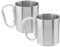 CHUEHKAK 2 tazze da campeggio in acciaio inox, 220 ml, per esterni, con moschettone, tazza in metallo con manico, per viaggi, campeggio, escursioni, sport all'aria aperta, 7 x 8 cm, colore: argento