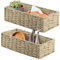 YheenLf Cesto de Almacenaje, Cajas de Almacenamiento para Organización, Cestas Baño Para Dormitorio, Cocina, Cuerda de Papel,Dos Juegos (Grande 37×16.5×11, Pequeño 33×12.5×10), Madera