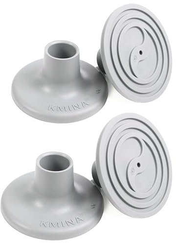 KMINA Gommini per Sedie (Tubo 28mm, x4 unità), piedini larghi in gomma antiscivolo, ricambio per sedie da doccia o bagno, compatibili con tubi tondi, Grigio