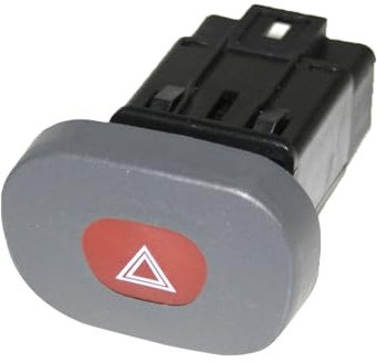 Interrupteur Bouton Poussoir Gris de Warning Feux de Détresse compatible avec CLIO II Phase 1 et THALIA I - 252904482R 7700421820