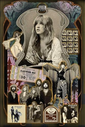 BUY ART FOR LESS Offiziell lizenziertes Stevie Nicks FM Collage 61 x 91 cm Kunstposter – dekorativer Druck – Posterpapier – fertig zum Rahmen