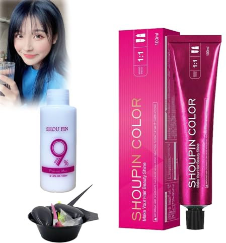 YODAOLI Shoupin Hair Color, Shoupin Color Hair Dye, Shoupin Hair Color No Bleach Hair, Shoupin Hair Coloring Shampoo, Shoupin Color Major, Shoupin Color Matrix (Blue-Black)