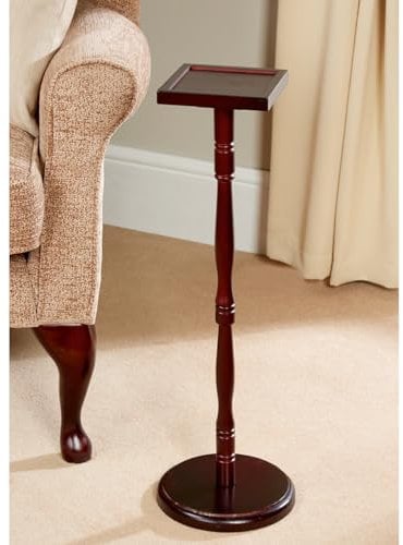 Tall Wooden Teacup Stand - Solid Pine Living Room, Hallway or Sofa Pedestal Side Table for Tea Coffee Mugs, Drinks, Snacks, Mobile Phone, Plants & More – Measures H61.5 x 14.5cm Diameter