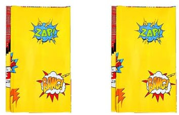Happium Superhero 2 Pieces Plastic Party Tablecloths, Superhero Plastic Table Cover, Superhero Theme Birthday Party Decorations 180 x 120cm