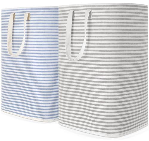 Lifewit Lot de 2 grands paniers à linge pliables, autoportants et imperméables avec poignées de transport faciles pour buanderie, chambre à coucher, salle de bain, dortoir universitaire pour adulte,