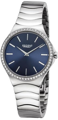 REGENT Damen Armbanduhr Analog Metallarmband Silber UR2252812 Analoguhr