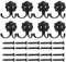 8Pcs Heavy Duty Coat Hooks: Black Metal Wall Mounted Hooks for Kitchen, Wardrobe, Bathroom, Bedroom - Includes 20 Screws
