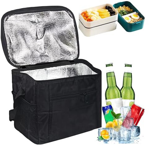 YFHUVB Cooler Bag, Reusable Collapsible Cooler Bag, Large Cooler Bag Thermal Food Delivery Bag Insulated Picnic Lunch Bag Foldable Cool Box for Camping BBQ Shopping