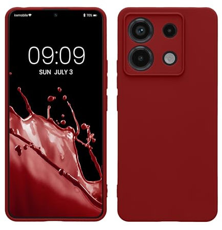kwmobile Carcasa Compatible con Xiaomi Redmi Note 13 Pro 5G / Poco X6 5G Funda - con Bordes elevados - Apto Carga inalámbrica - Rojo lacre Mate