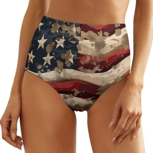 MQSSYOA Culotte Femme Drapeau USA sous-Vêtements Bikinis sous-Vêtements pour Femmes