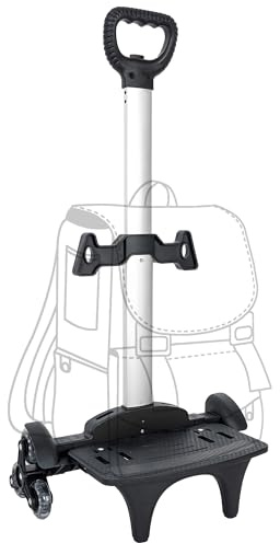 Backpack Trolley with Wheels, 6-Wheels Rolling Dolly Cart for Backpack, Luggage, Travel Hand Truck