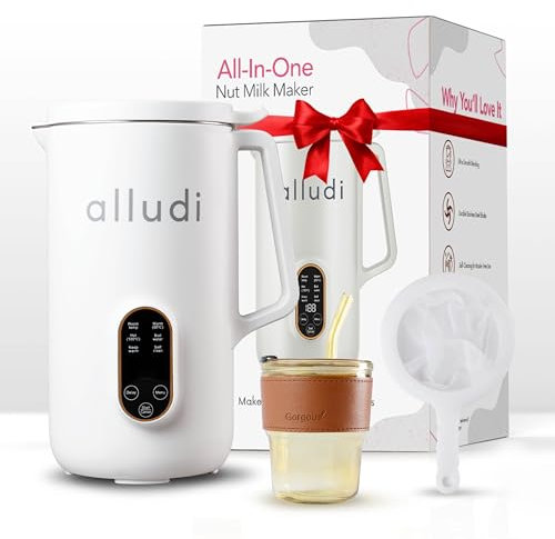 Automatic 10 in 1 Nut Milk Maker Machine 27 oz | Homemade Coconut, Oat, Almond Milk, Plant Based Beverages | Soybean Machine With Delay Start, Self-Cleaning & Boil Water | E-recipe Cookbook, White