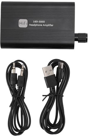 Sunicon tragbarer 3,5-mm-Kopfhörerverstärker Zweistufiger Verstärkungsschalter, 16 bis 300 Ohm 3,5 mm Aux-Eingangsausgang Ohrhörer Verstärker für Mobilephone