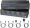 KVM Switch 3 Monitors 4 Computers 4K@60Hz, Camgeet 2 HDMI+Displayport KVM Switch Triple Monitor for 4 Computer Share 3 Monitor and 4 USB3.0 Hub, USB 3.0 KVM Umschalter mit Wired Remote USB Cable