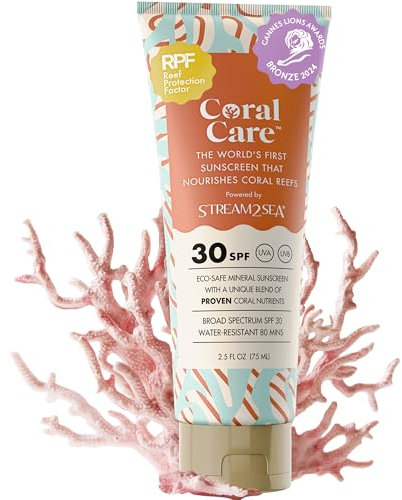 STREAM2SEA Korallenpflege - Riff-Sichere Sonnencreme SPF 30 Reisegröße - Erste Riff-Geprüfte Natürliche Mineral-Sonnenblocker Unterstützt Korallenwachstum Wasserfest, Nicht-Toxisch, Biologisch Abbauba