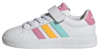 adidas Unisex Kids Grand Court 3.0 Children Shoes, FTWR White/Bliss Pink/Lucid Tangerine, 13.5 UK Child