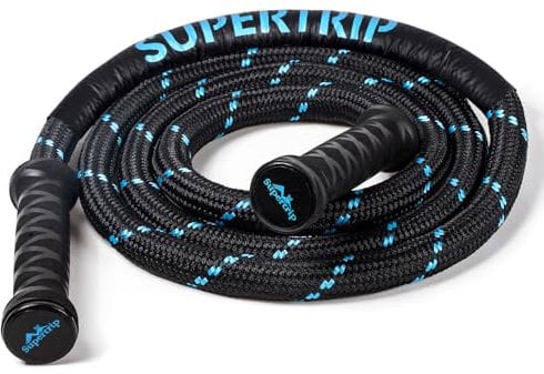 Supertrip Upgraded Weighted Skipping Rope for Fitness Men Women Second Generation 360 Rotating Handles, 3.21LBS 3.38LBS 3.41LBS Polyester Heavy Skipping Rope for Exercise Workout Equipment