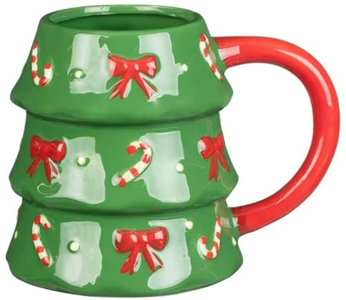 New Adorable Green Christmas Tree Shaped Mug – Festive Holiday Cup for Tea, Coffee & Hot Chocolate, Perfect Seasonal Gift & Winter Drinkware Xmas Home Decor -A06