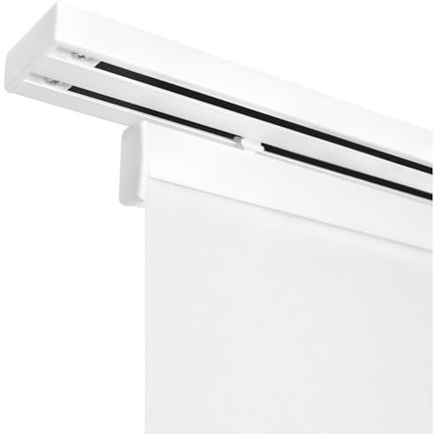 Kit de rails pour panneaux en tissu sans auto-agrippant, montage au plafond - 2 voies, support plafond + bande de fixation, aluminium, kit de 1 rail et 1 support pour panneaux en tissu de 60 cm