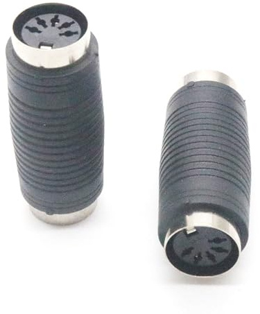 UpperFu 2 adaptadores DIN MIDI hembra a hembra de 5 pines, conector de extensión MIDI cambiador de género para teclado, sintetizador, piano eléctrico, guitarra e interfaz de audio