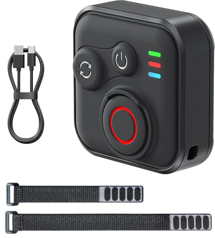 NAVESO Bluetooth Fernbedienung für Insta360 X5/X4/X3/Ace Pro 2/Ace Pro/GO3S/GO3/GoPro Hero 13/12/11/IOS/Android, Kabellose Smart Fernbedienung mit Handschlaufe zur USB-Ladekabel 50M Reichweite