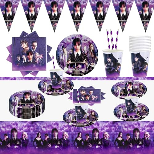 Feste di Compleanno Decorazioni Compleanno Piatti e Bicchieri Carta Straws Tovaglioli Tovaglia Bandiera triangolare etc Adatto per 10 Persone Decorazione riutilizzabile per feste (G)