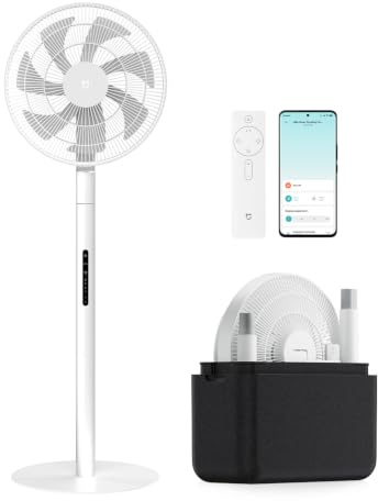 XIAOMI Smart Standing Fan Pro Slim, Ventilatore DC con Telecomando | Ventilatore smart DC con 8 modalita e 100 velocita via app; da pavimento/tavolo con USB-C e custodia per campeggio.