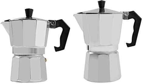 Krylen Elektrischer Espressokocher 500W Aluminium Silber mit 5 Temperaturstufen & Temperaturregelung, Tragbare Camping Kaffeemaschine Italienische Mokkakanne für Zuhause & Outdoor