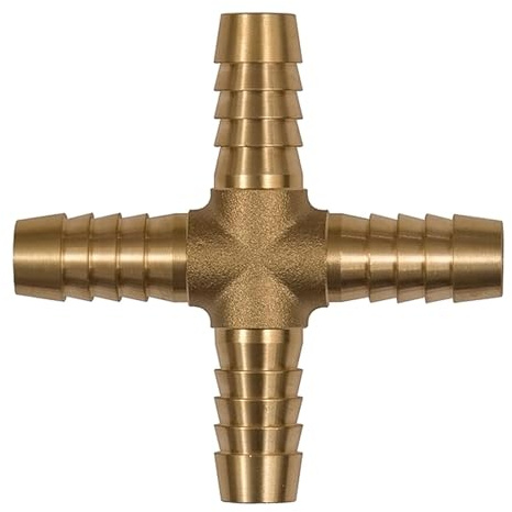 RIEGLER 134516-173 E Kreuz-Schlauchverbindungsstutzen, für Schlauch LW 13 mm, Messing, 1Stk