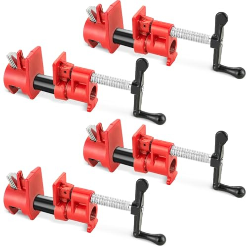 FLKQC 4 Pack Wood Gluing Pipe Clamp Fixture for 3/4 Inch Pipe