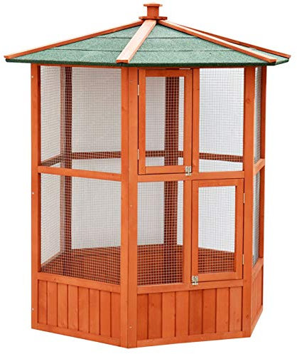 KCT Wooden Bird Aviary Large Outdoor Brazil Bird Avairy Cage for Budgies Finches Birds