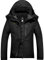 GEMYSE Damen Wasserdichte Berg-Skijacke Winddichte Fleece Winterjacke mit Kapuze (Schwarz,M)