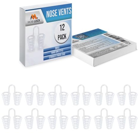 12Pcs Nasal Dilator Nose Vents - Hard Cone Small - Anti-Snore Sleep Aid | Cone-shaped tips, opens the airways, eases sinus pressure, washable, reusable, low-visibility