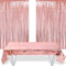 FLZONE 2 Stück Roségold Metallic Lametta Vorhänge und 1 Stück Folie Tischdecke 1m * 2,7m für Hochzeit Geburtstag Baby Shower Party Dekoration