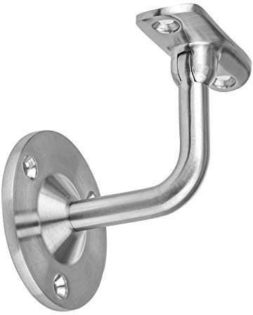 Cosch Edelstahl Handlaufträger Geländer Handlaufhalter Wandträger mit Gelenk - Ø 42,4 mm Anschluss Edelstahl V2A (AISI 304) geschliffen K240 Ø - Träger mit Gelenk