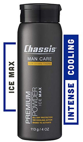 Chassis Premium EIS MAX Körperpuder mit 10X Kühlung I Frisches Body Powder verhindert Wundscheuern & Geruchsbildung I Deo Puder gegen Schweiß I Intimpuder, Babypuder