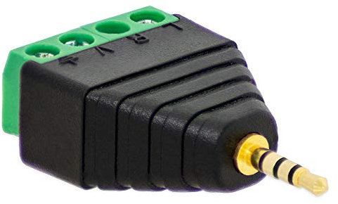 1x Klinken Stecker 2,5 mm Adapter > Terminal Block 4-Pin Schraub Klemmen Vergoldet