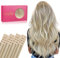WENNALIFE Extensiones Adhesivas Pelo Natural, 55cm 50g 20 Piezas, Rubio Ceniza a Rubio Dorado y Rubio Platino Extensiones Adhesivas Extensiones Pelo Remy Natural Cabello Humano Natural