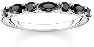 THOMAS SABO Damen Ring Schwarze Steine Silber 925 Sterlingsilber TR2341-051-11