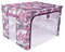 Periea ‘Beau’ Folding Collapsible Stackable Fabric Home Storage Boxes with Steel Frames (Pink Floral, Large)