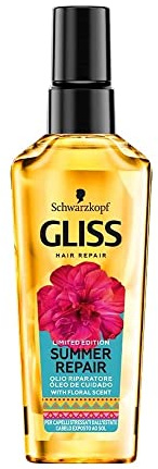 Schwarzkopf Gliss Repair Sommerhaaröl für beanspruchtes Haar mit Blütenessenz, 75 ml