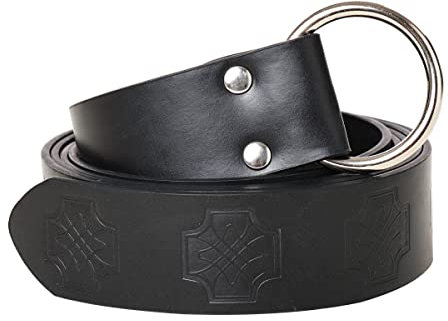 BLESSUME Wikinger Gürtel Reenactment kostüm Belt PU-Leder (165CM Schwarz 1)
