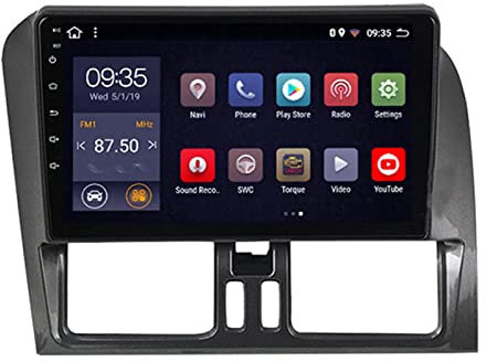 HTYQ 9-Zoll-Auto-GPS-Navigationsbildschirm, Android 9-Auto-Multimedia-Radio-Videoplayer für Volvo XC60 2009-2012, Unterstützung für Bluetooth WiFi FM DVD USB Hot Spot
