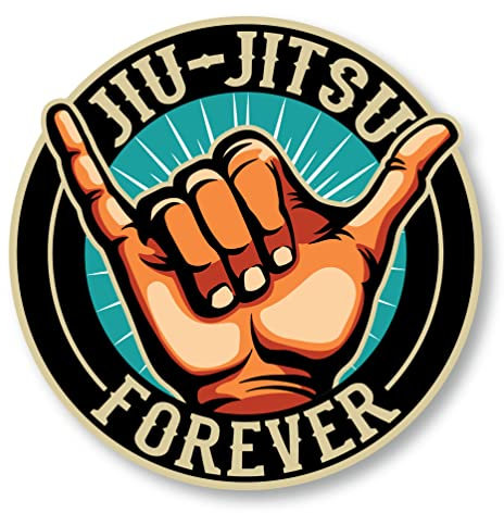 BJJ Brasilianischer Jiu Jitsu-Stoßstangen-Aufkleber für Autos, Tassen, Laptops, Kühler, Trinkgläser, 2 Stück (7,6 x 7,6 cm und 12,7 x 12,7 cm)