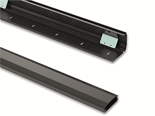 PureMounts® Kabelkanal Aluminium mit 1x 40cm 3M Klebeband als Zubehör, 0,50m, schwarz
