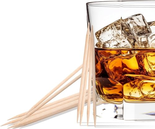 Licker Pickers Whiskey Toothpicks - 25 White Birch Aged in Premium Spirits.